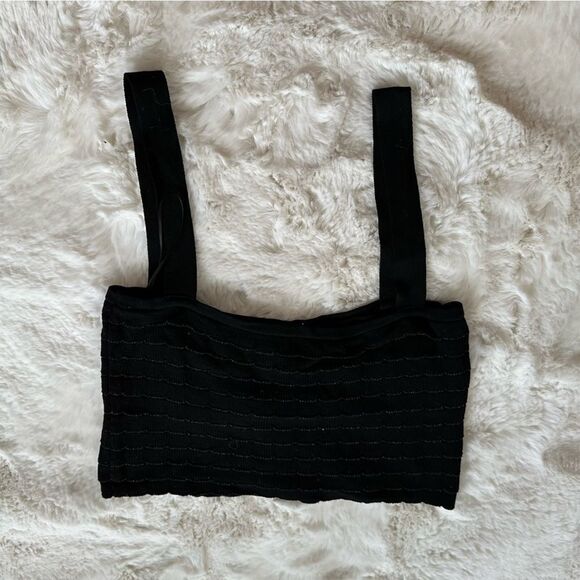 Zara black textured knit tank top - Picture 7 of 8